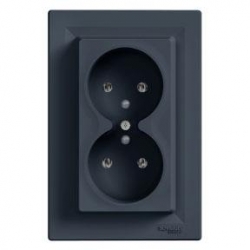 SCHNEIDER ELECTRIC ASFORA Gniazdo 2x2P+PE podwójne antracyt EPH9800271