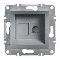 SCHNEIDER ELECTRIC ASFORA Gniazdo komputerowe pojedyncze 1xRJ45 kat. 5e nieekranowane stal EPH4300162