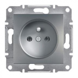 SCHNEIDER ELECTRIC ASFORA Gniazdo 2P+PE pojedyncze z/u stal EPH2800162