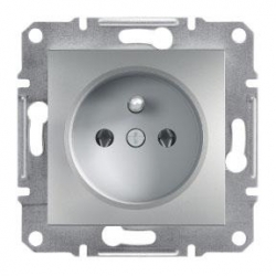SCHNEIDER ELECTRIC ASFORA Gniazdo 2P+PE pojedyncze z/u aluminium EPH2800161
