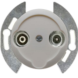 HAGER POLO Berker 1930 gniazdo RTV biały 53455012+103920