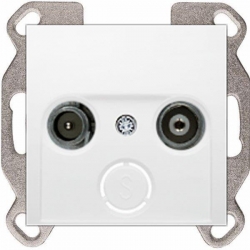 HAGER POLO Berker B.3/B.7 Gniazdo RTV końcowe biały mat 53455011+12031909