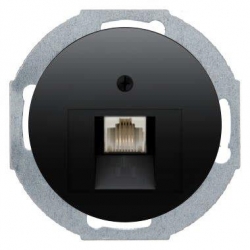 HAGER POLO Berker R.1/R.3 gniazdo telefoniczne poj. czarny 534538+14072045