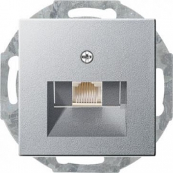 Gniazdo telefoniczne pojedyncze Gira System 55 aluminium