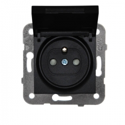 Panasonic NOVELLA Gniazdo z klapką IP44 z/u czarne 92105570M