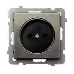 OSPEL SONATA Gniazdo pojedyncze stal inox b/u 16A IP20 GP-1RM/m/37