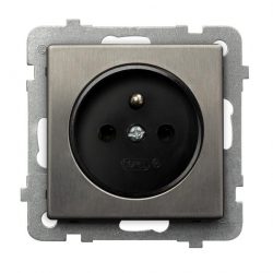 OSPEL SONATA Gniazdo pojedyncze stal inox z/u 16A IP20 GP-1RMZ/m/37