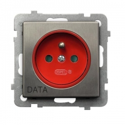 OSPEL SONATA Gniazdo pojedyncze stal inox z/u 16A IP20 DATA GP-1RMZDP/m/37