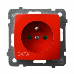 OSPEL KARO Gniazdo pojedyncze z/u 16A DATA z przesłonami białe GP-1SZDP/m/00