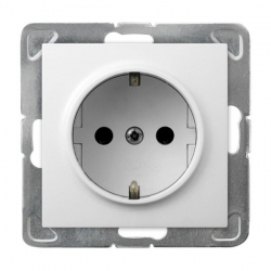 OSPEL IMPRESJA Gniazdo pojedyncze z/u 16A schuko białe GP-1YS/m/00