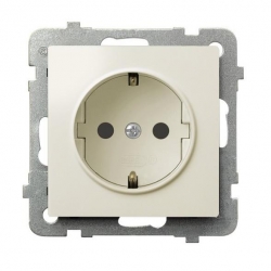 OSPEL IMPRESJA Gniazdo pojedyncze z/u 16A schuko ecrue GP-1YS/m/27