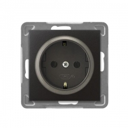 OSPEL IMPRESJA Gniazdo pojedyncze z/u 16A schuko antracyt GP-1YS/m/50