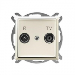OSPEL ARIA ECRU Gniazdo RTV przelotowe 14-dB GPA-14UP/m/27