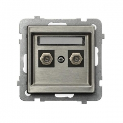 OSPEL SONATA Gniazdo podwójne antenowe typu F stal inox GPA-2RMF/m/37