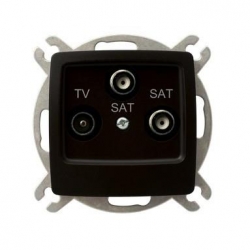 OSPEL KARO Gniazdo antenowe RTV-SAT-SAT czekoladowy metalik GPA-S2S/m/40