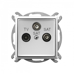OSPEL ARIA BIAŁY Gniazdo RTV-SAT z dwoma wyjściami SAT GPA-U2S/m/00
