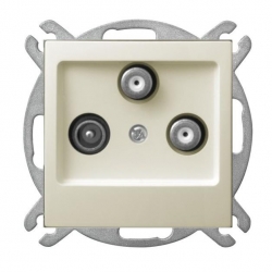 OSPEL IMPRESJA Gniazdo antenowe RTV-SAT-SAT ecrue GPA-Y2S/m/27