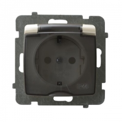 OSPEL KARO Gniazdo hermetyczne z/u 16A schuko IP44 ecru GPH-1SS/m/42/d