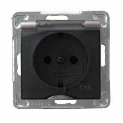OSPEL IMPRESJA Gniazdo hermetyczne z/u 16A schuko IP44 tytan GPH-1YS/m/23/d