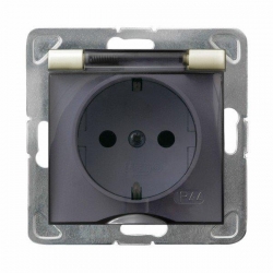 OSPEL IMPRESJA Gniazdo hermetyczne z/u 16A schuko IP44 ecrue GPH-1YS/m/27/d