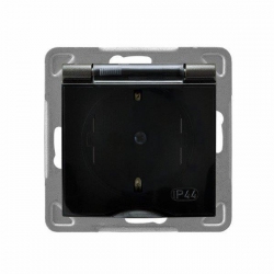 OSPEL IMPRESJA Gniazdo hermetyczne z/u 16A schuko IP44 antracyt GPH-1YS/m/50/d