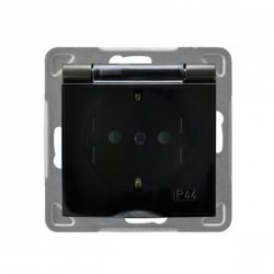 OSPEL IMPRESJA Gniazdo hermetyczne z/u 16A schuko IP44 antracyt GPH-1YSP/m/50/d