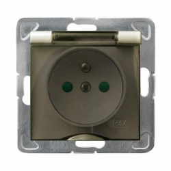 OSPEL IMPRESJA Gniazdo hermetyczne z/u 16A IP44 ptp ecru GPH-1YZP/m/27/d