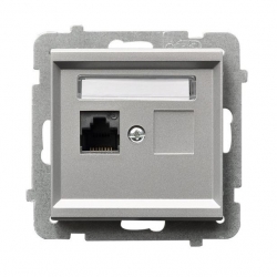 OSPEL SONATA Gniazdo komputerowe poj. RJ45 kat.5e ekr. srebro GPK-1R/KE/m/38