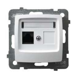 OSPEL KARO Gniazdo komputerowe poj. RJ45 kat.5e MMC białe GPK-1S/K/m/00