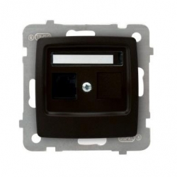 OSPEL KARO Gniazdo komputerowe poj. RJ45 kat.5e MMC czekolad. GPK-1S/K/m/40