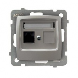 OSPEL KARO Gniazdo komputerowe poj. RJ45 kat.5e MMC srebrny GPK-1S/K/m/43
