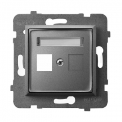 OSPEL ARIA SZARY MAT Obudowa gniazda pojedynczego typu Keystone prosta GPK-1U/p/70
