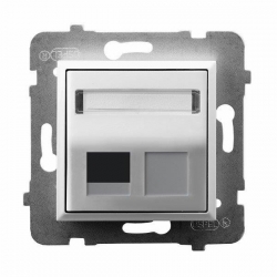OSPEL ARIA BIAŁY Obudowa gniazda pojedynczego typu Keystone skośna GPK-1US/p/00