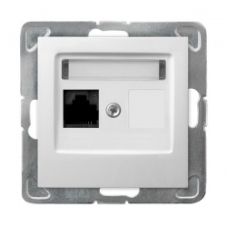 OSPEL IMPRESJA Gniazdo komputerowe pojedyncze RJ45 kat.5e białe GPK-1Y/KE/m