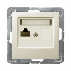 OSPEL IMPRESJA Gniazdo komputerowe pojedyncze RJ45 kat.6a ecrue GPK-1Y/T6AE