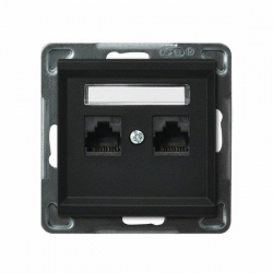 OSPEL SONATA Gniazdo komputerowe podw. 2xRJ45 kat.5e czarny GPK-2R/K/m/33