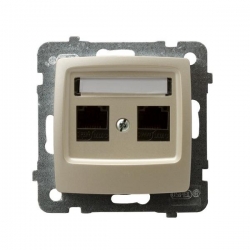 OSPEL KARO Gniazdo komputerowe podwójne RJ45 kat.5e MMC ecru GPK-2S/K/m/42