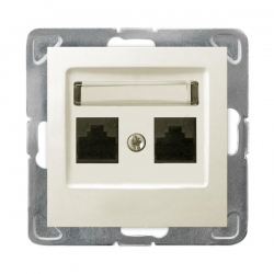 OSPEL IMPRESJA Gniazdo komputerowe podwójne RJ45 kat.5e ecrue GPK-2Y/K/m/27