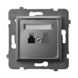 OSPEL ARIA SZARY MAT Gniazdo telefoniczne pojedyncze GPT-1U/m/70