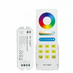 Kontroler led RGB / RGBW / RGB+CCT RF 15A 180W / 360W 12VDC/24VDC  odbiornik + pilot dotykowy biały 2,4ghz Wireless fut043a+ funkcja autosynchronizacj