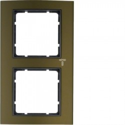 HAGER POLO B.3 Ramka podwójna aluminium brązowy/an-240255