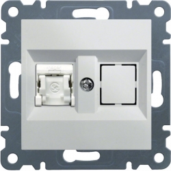 HAGER POLO LUMINA2 Gniazdo komputerowe pojedyncze RJ45 kat. 5e FTP białe WL2130