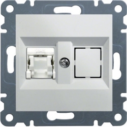 HAGER POLO LUMINA2 Gniazdo komputerowe pojedyncze RJ45 kat. 6 UTP białe WL2150