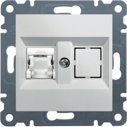 HAGER POLO LUMINA2 Gniazdo komputerowe pojedyncze RJ45 kat. 6 FTP białe WL2170