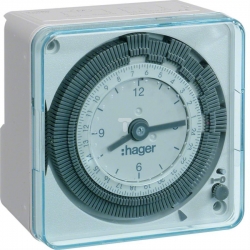 HAGER POLO Zegar dobowy 1P/16A 230V 1moduł kompaktowy, analogowy EH710