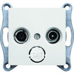 HAGER POLO LUMINA2 Gniazdo antenowe RTV standard białe WL3010