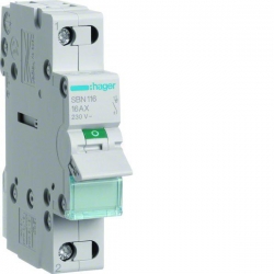 HAGER POLO Rozłącznik modułowy 16A 1P SBN116