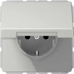 JUNG LS990 Gniazdo SCHUKO IP44 z klapką szary