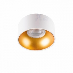 Kanlux oprawa sufitowa wpuszczana MINI RITI GU10 W/G, biało-złota, odlew aluminium