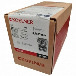 KOELNER Wkręt do płyt G-K 3,5x35 do drewna FT-3535